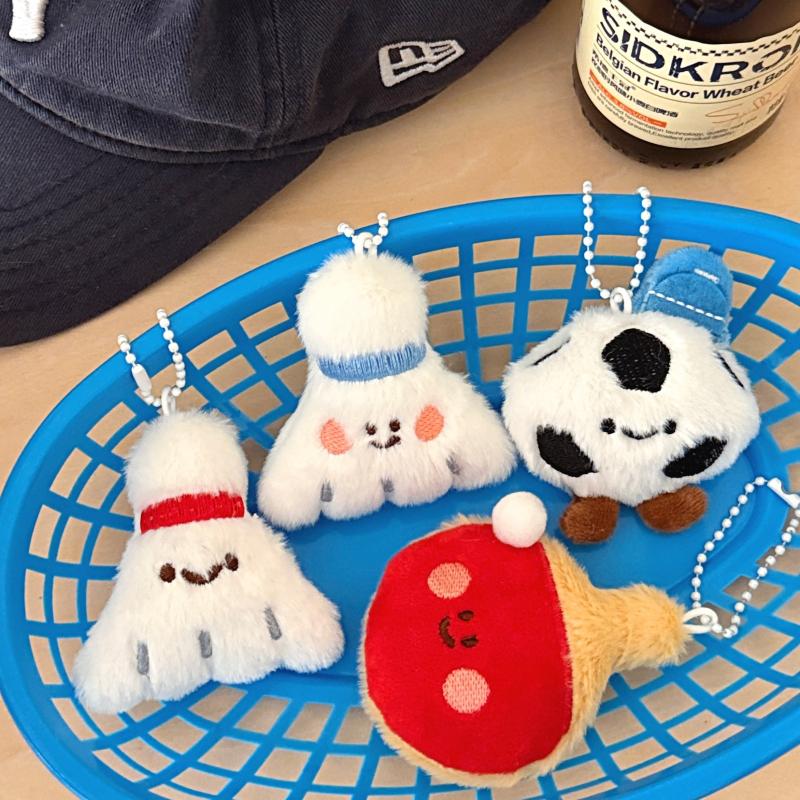 Table Tennis Keychain - New Cute Cartoon Plush Ball Decoration