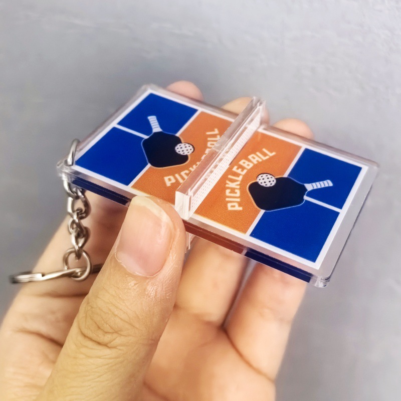 Table Tennis Keychain - Acrylic Badminton Tennis Keychain Double Sided