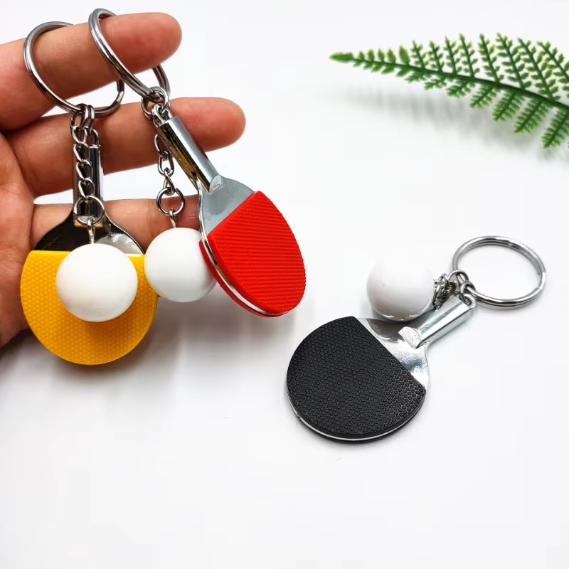 Table Tennis Keychain - 7 Colors Cute Ping Pong Racket
