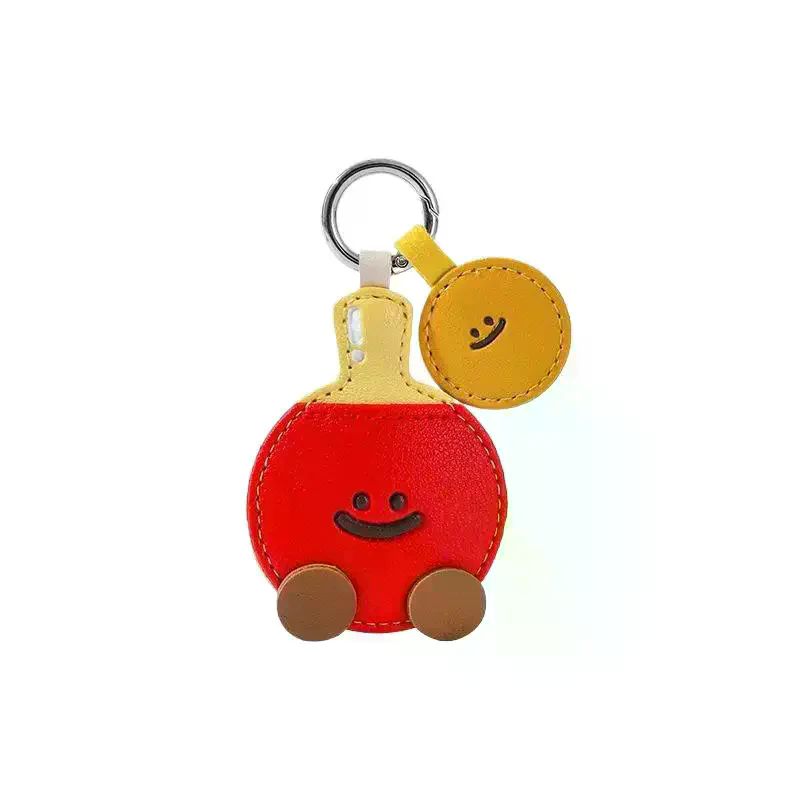 Cute Cartoon Leather Racket St - огляд і ціна Table Tennis Keychain